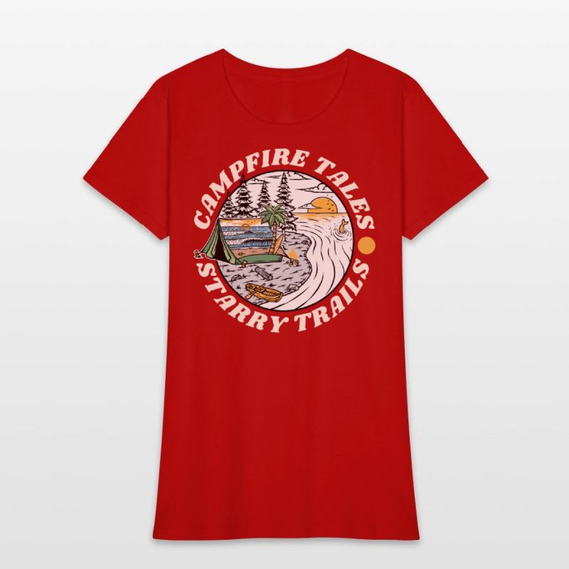 Campfire Tales Starry Trails Retro Camping T-shirt