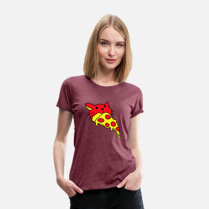 Cat Eats Yummy Salami Pizza Hunger Fast Food Mouth