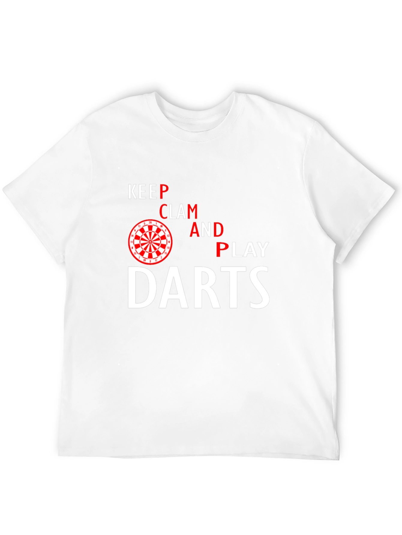 Keep Clam and Play Darts Black T-Shirt