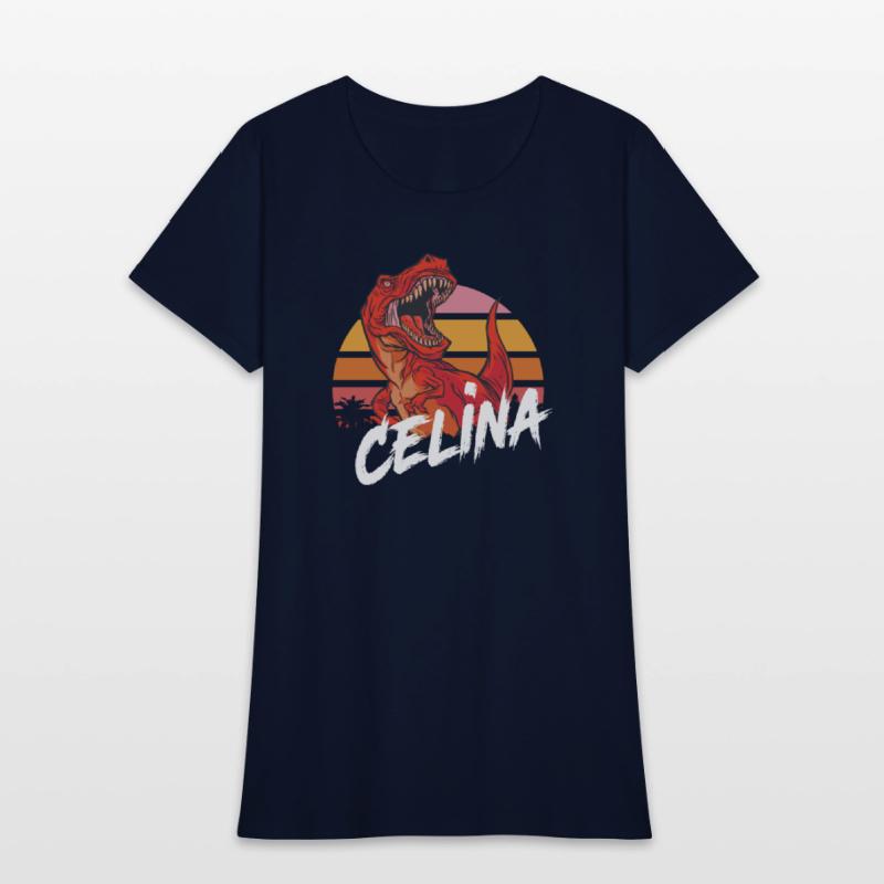 CELINA - Beautiful girls name with T-REX Dinosaur