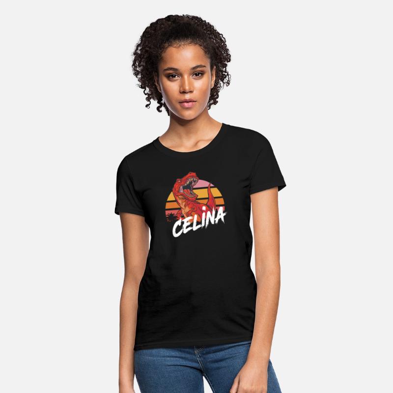 CELINA - Beautiful girls name with T-REX Dinosaur