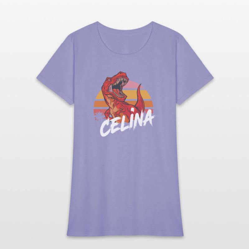 CELINA - Beautiful girls name with T-REX Dinosaur