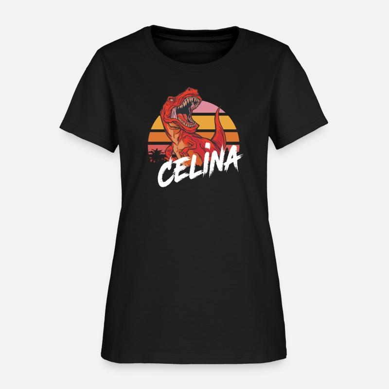 CELINA - Beautiful girls name with T-REX Dinosaur