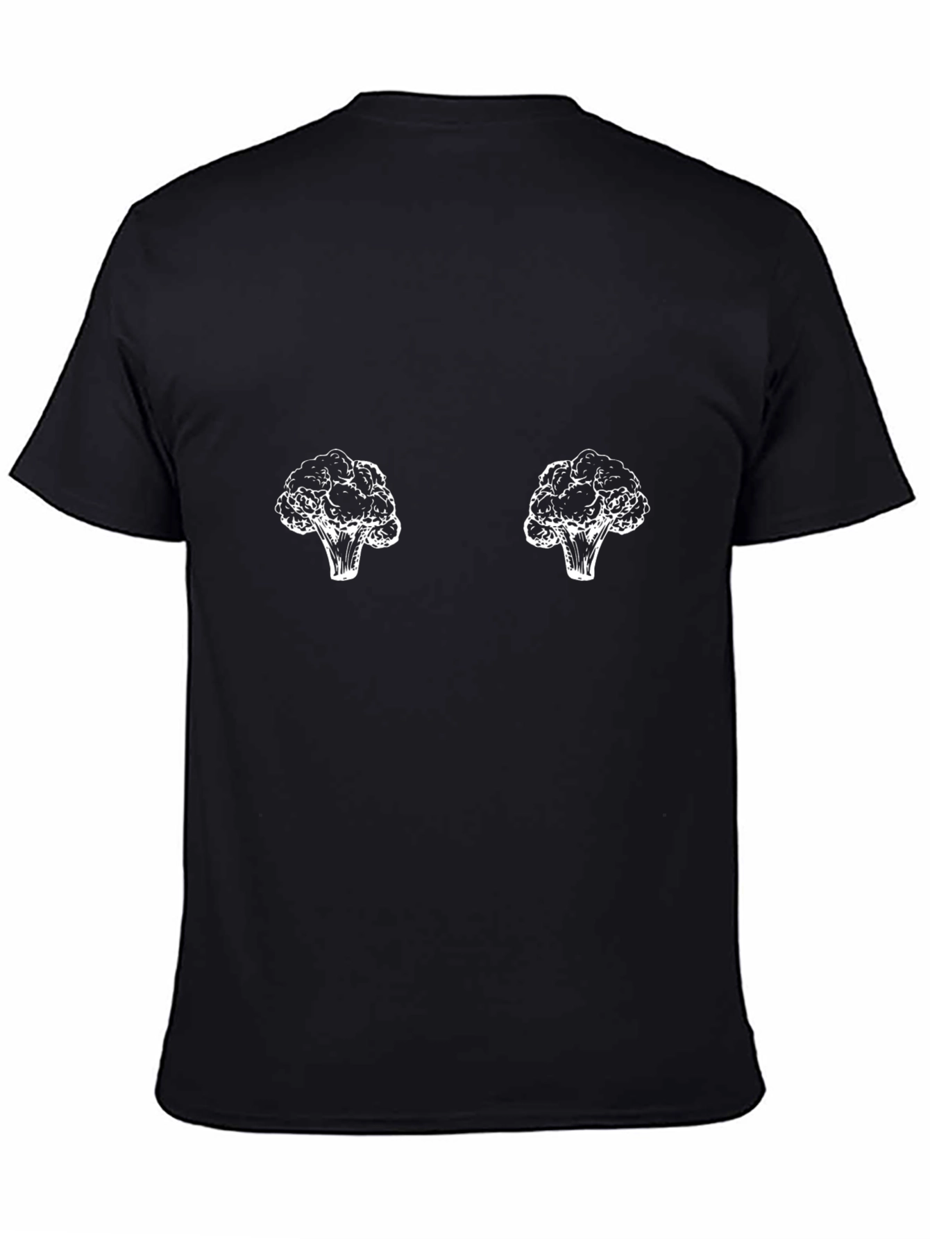 Broccoli Chest Black T-Shirt - Funny Food Tee
