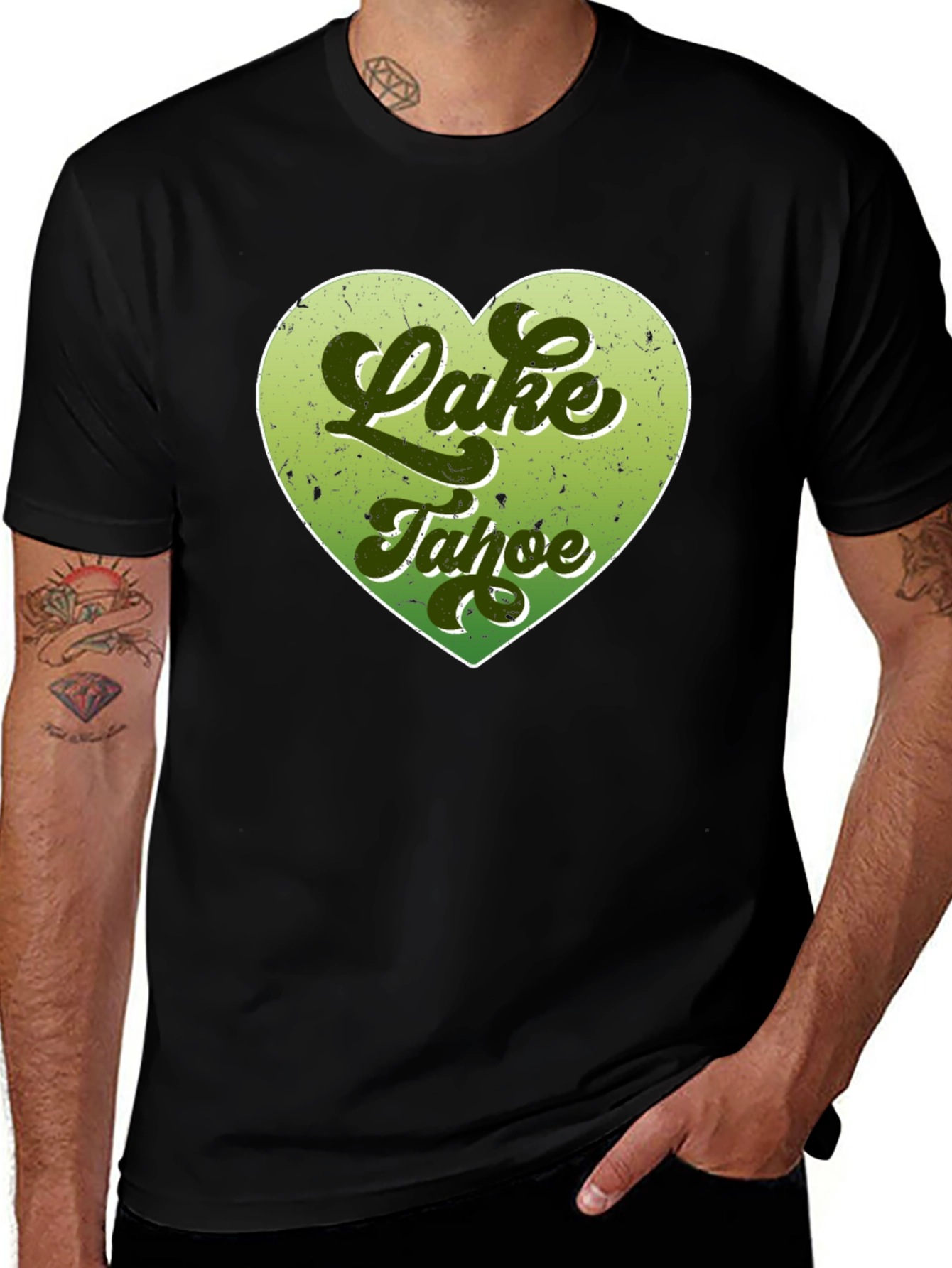 Lake Tahoe Heart Graphic Tee - Black