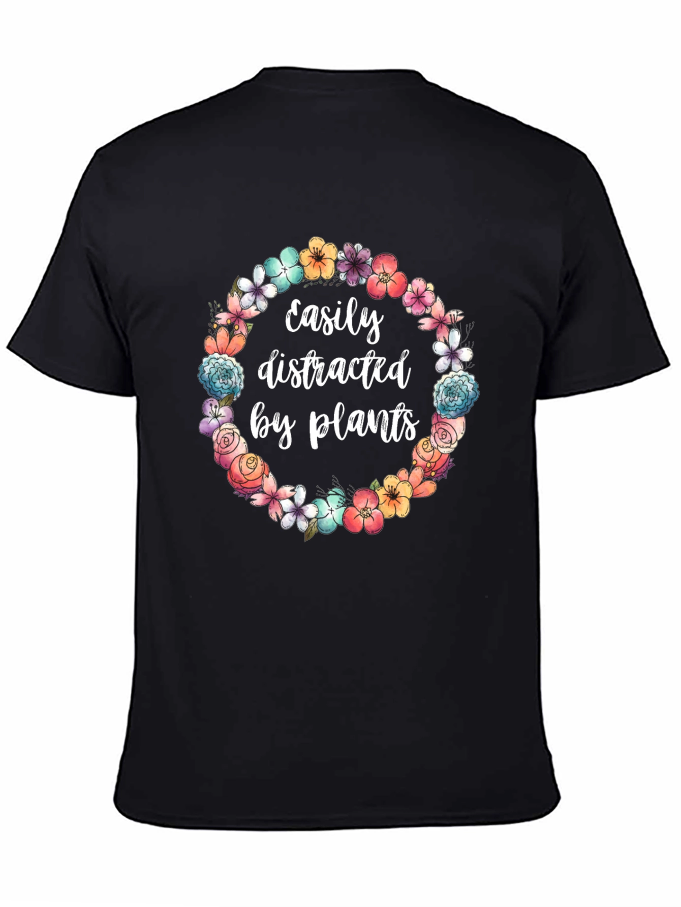 Easily Distracted by Plants Black T-Shirt