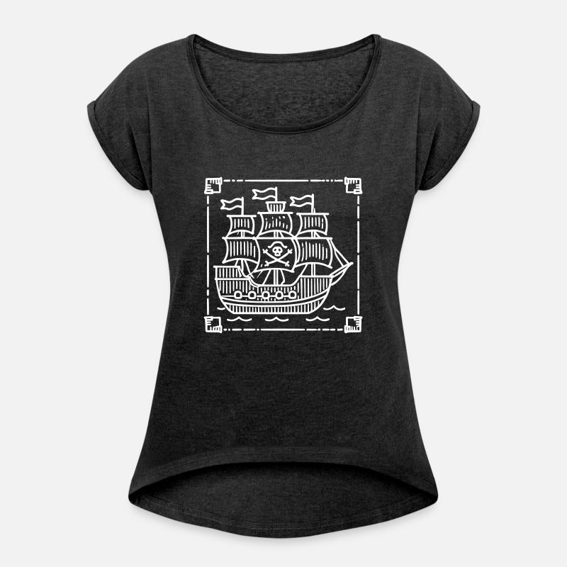 Children Drawing Pirate Ship Vector Custom Colors