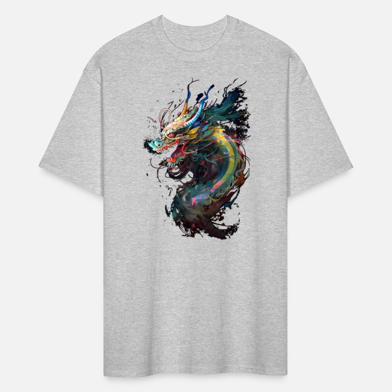 Chinese dragon Illustration on a flat color