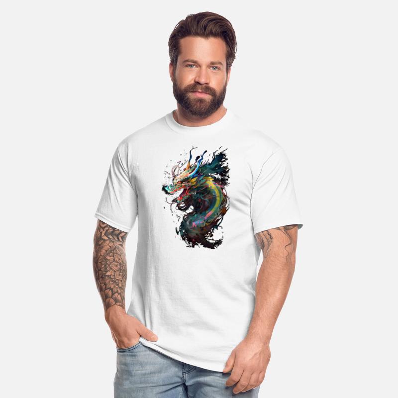 Chinese dragon Illustration on a flat color