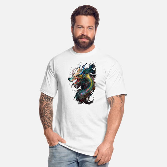 Chinese dragon Illustration on a flat color