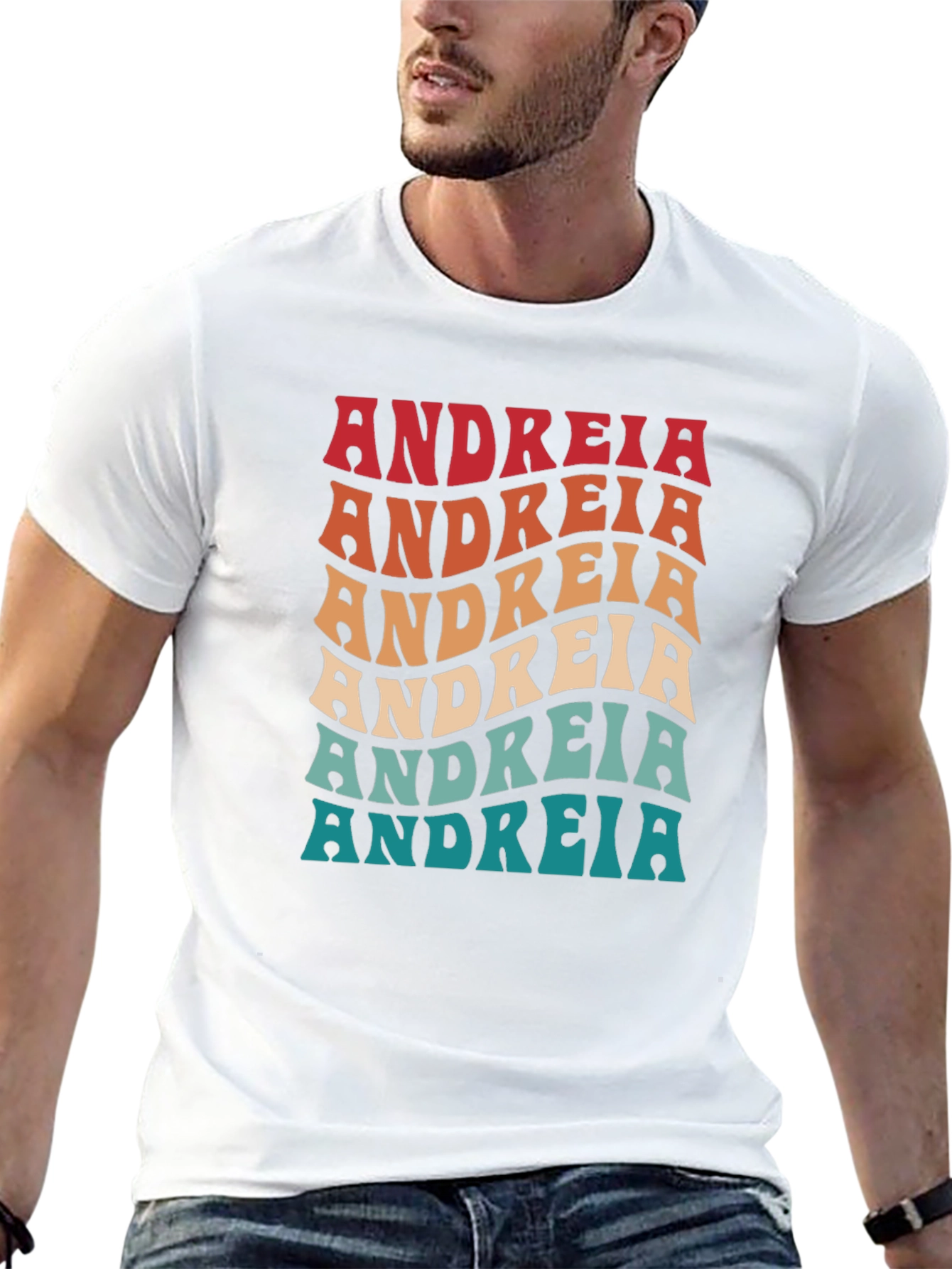 Andreia Retro Wavy Text T-Shirt