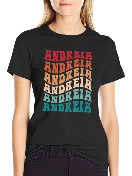 Andreia Retro Wavy Text T-Shirt