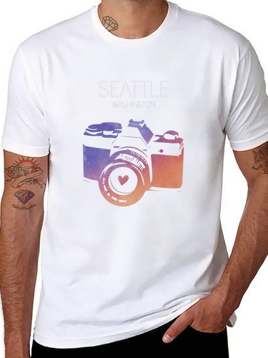 Seattle Washington Camera Graphic T-Shirt