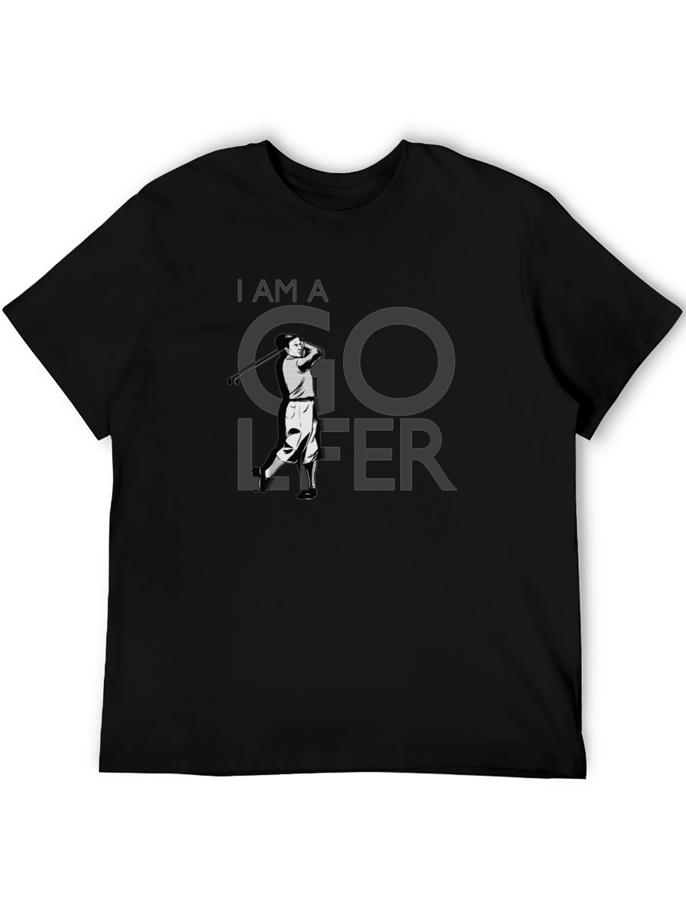 I AM A Golfer T-Shirt - Black Cotton Tee