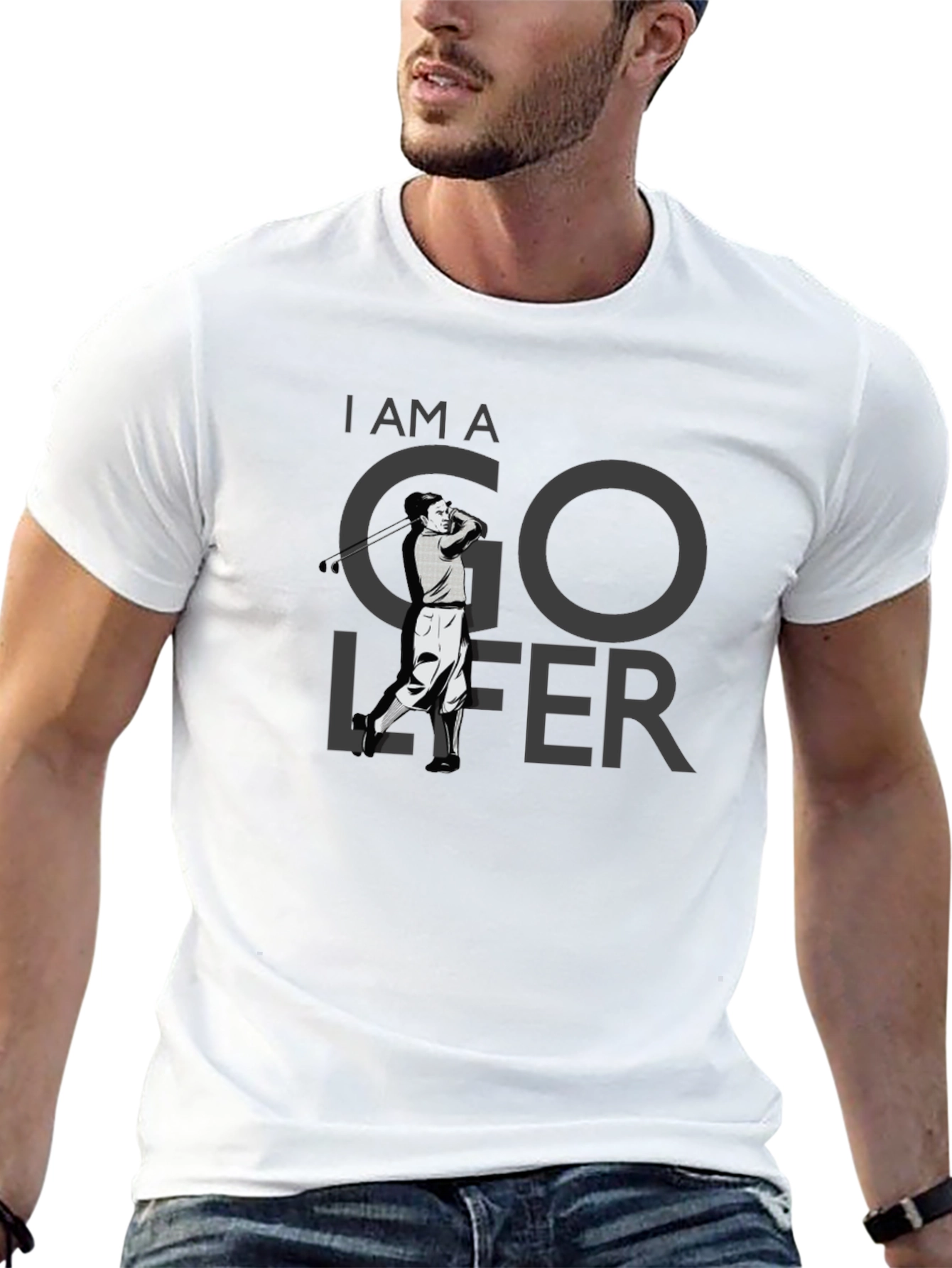 I AM A Golfer T-Shirt - Black Cotton Tee