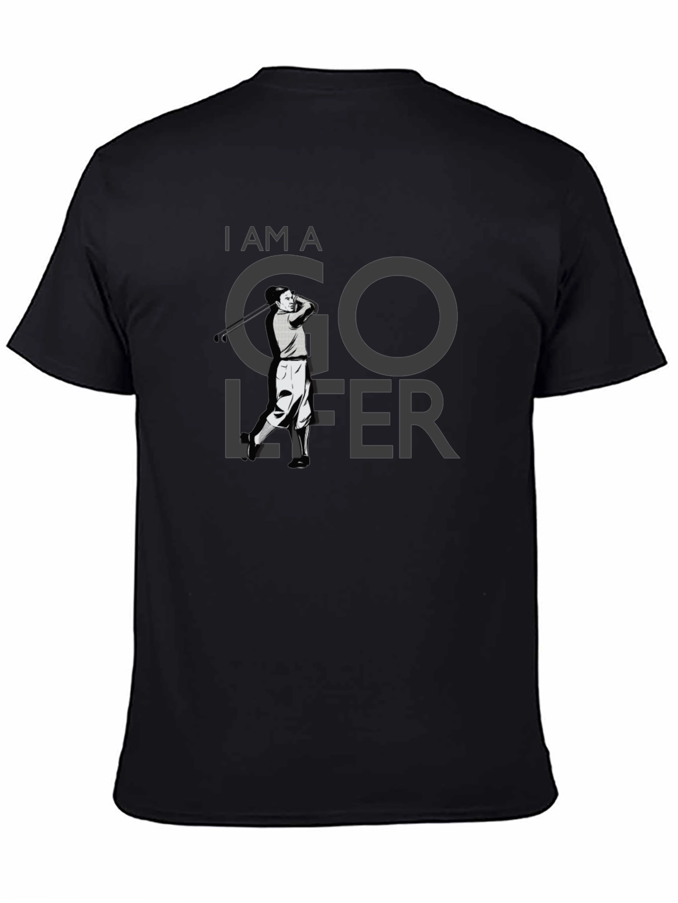 I AM A Golfer T-Shirt - Black Cotton Tee