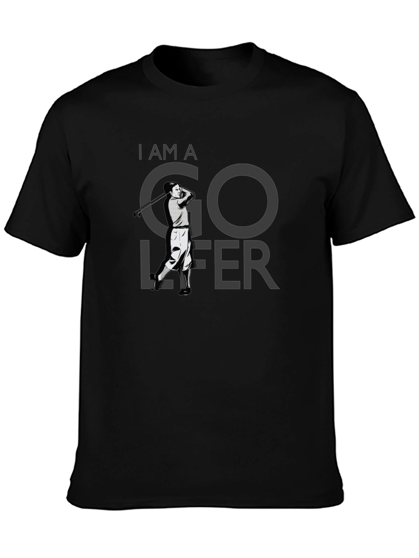 I AM A Golfer T-Shirt - Black Cotton Tee