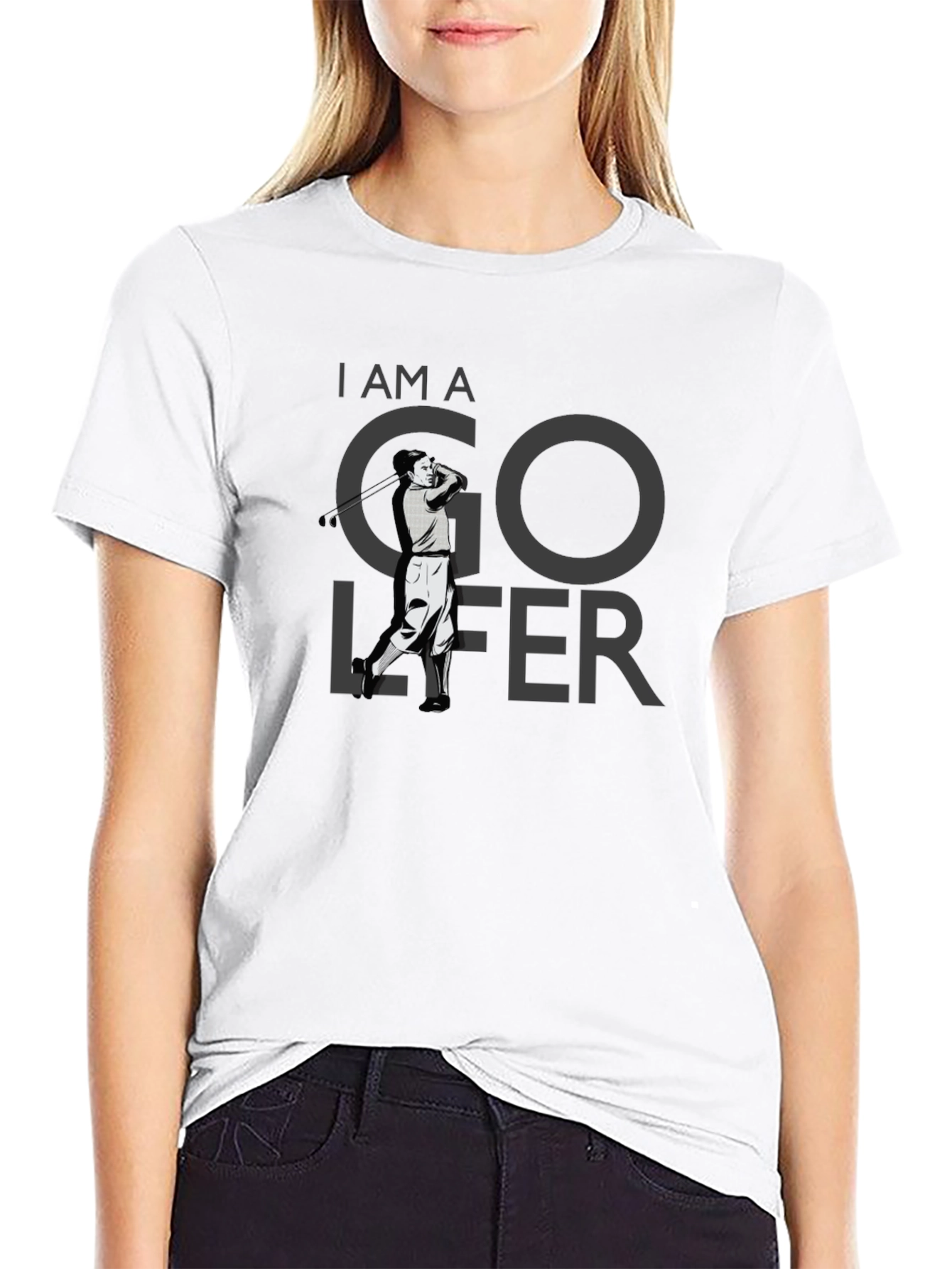 I AM A Golfer T-Shirt - Black Cotton Tee