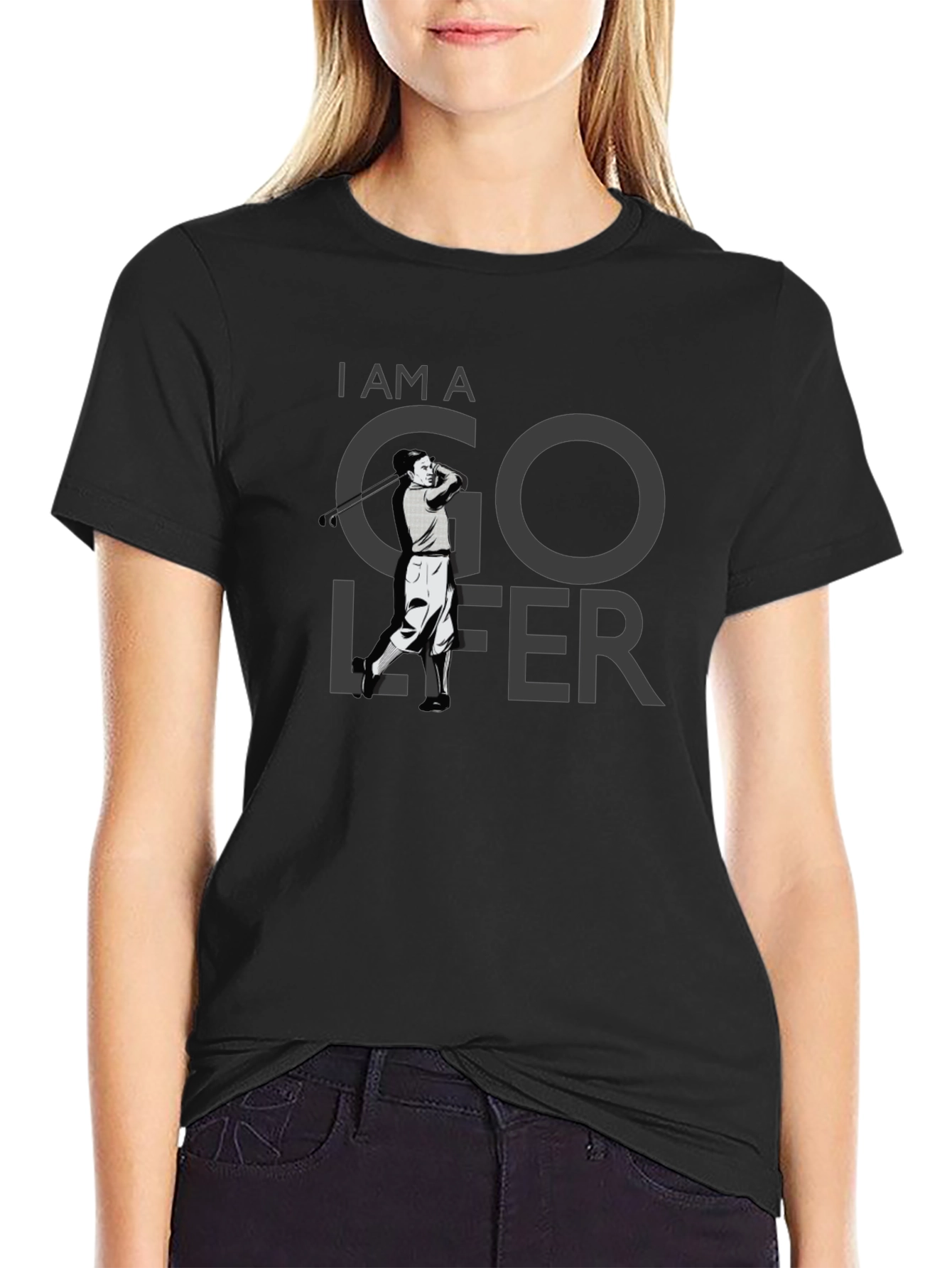 I AM A Golfer T-Shirt - Black Cotton Tee