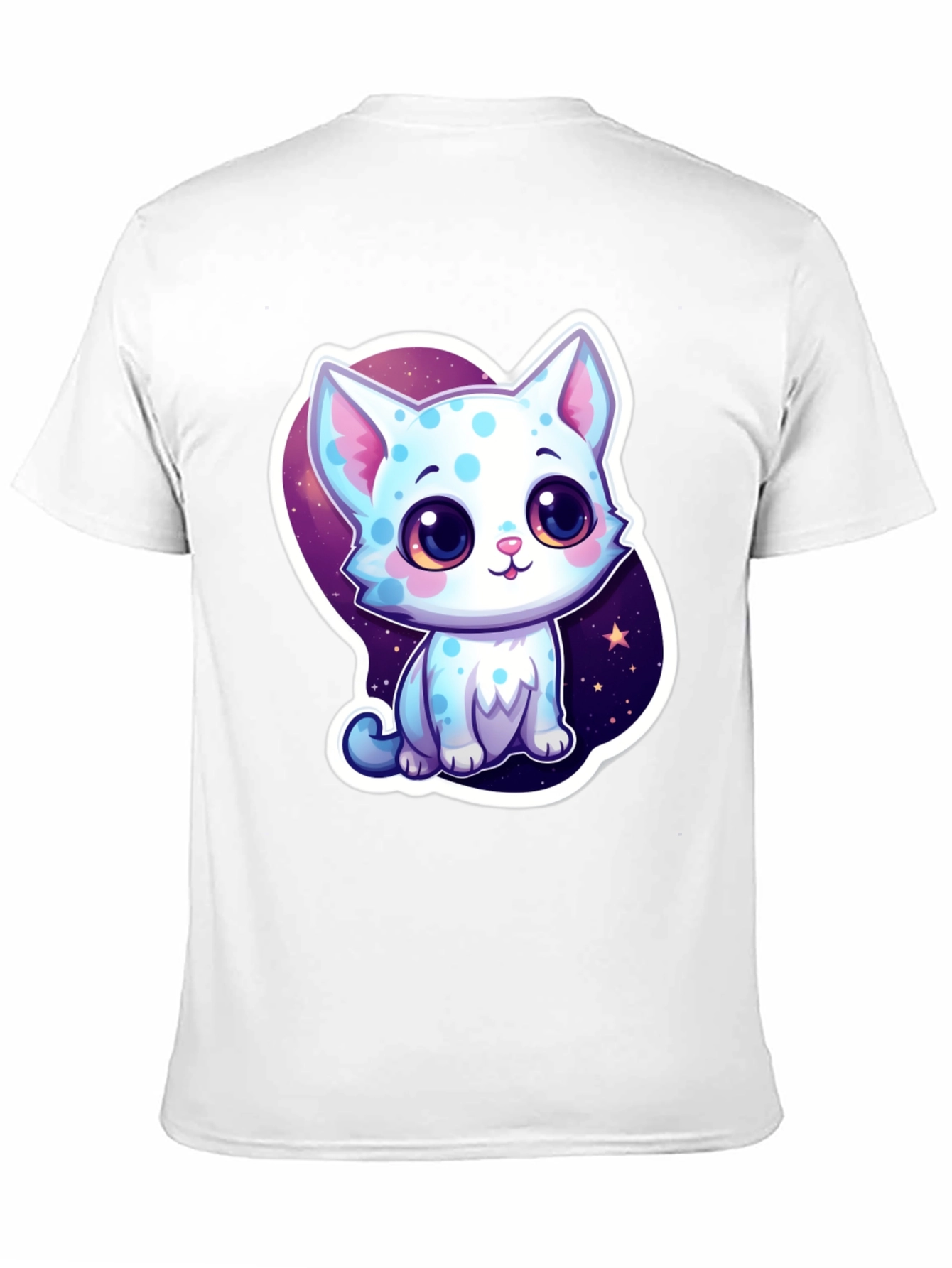 Cute Cartoon Cat Black T-Shirt