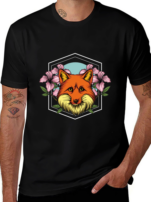 Floral Fox Graphic Tee - Stylish and Unique Design