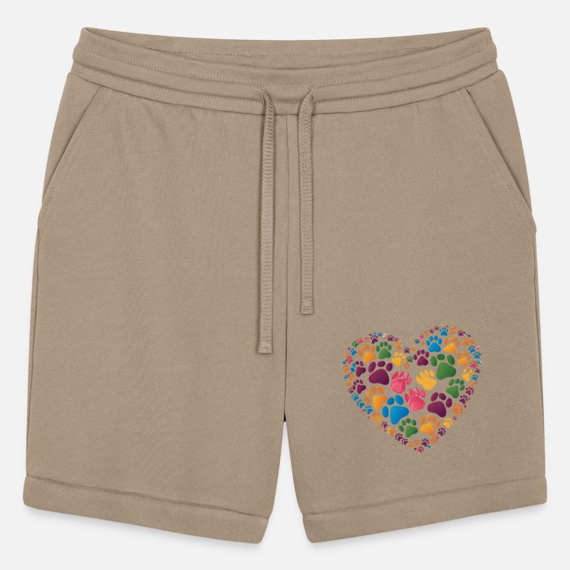 Colorful Cat Paw Prints Forming a Heart Shape