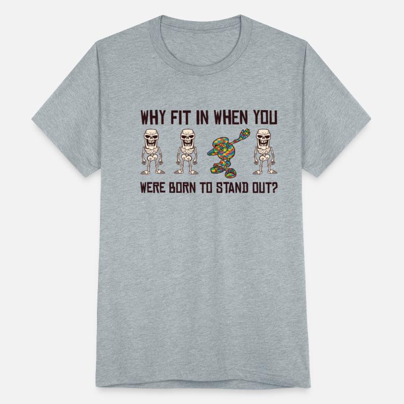 Colorful Skeleton Dabbing Support Autism Awareness