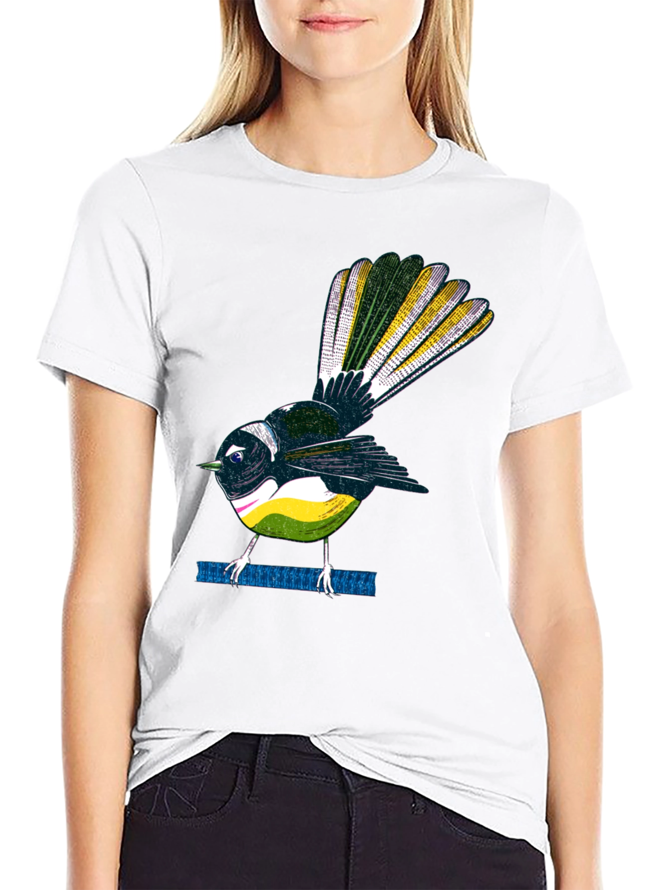 Fantail Bird Graphic Tee - Cool Bird Lover Shirt