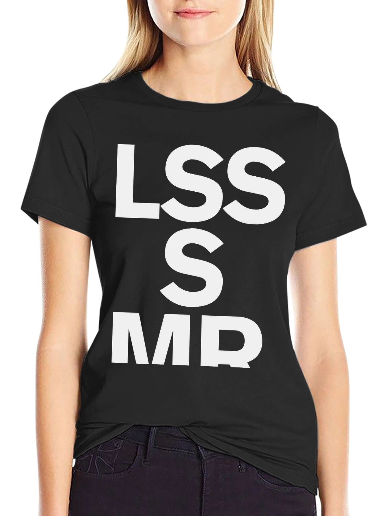 LSS S MR Graphic Tee - Black Cotton T-Shirt