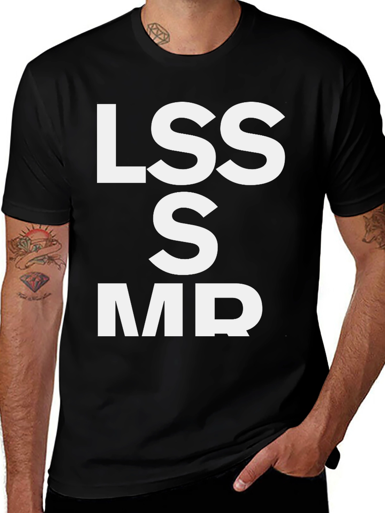 LSS S MR Graphic Tee - Black Cotton T-Shirt