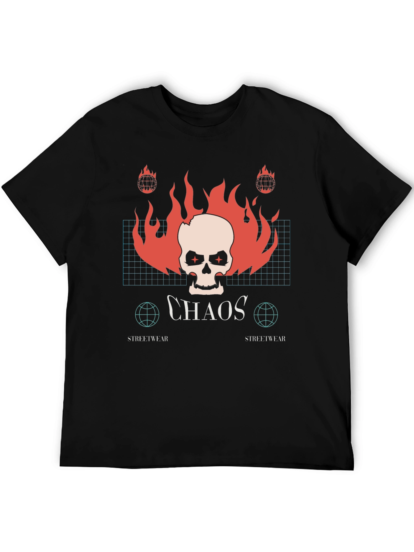 Chaos Streetwear Black Graphic Tee