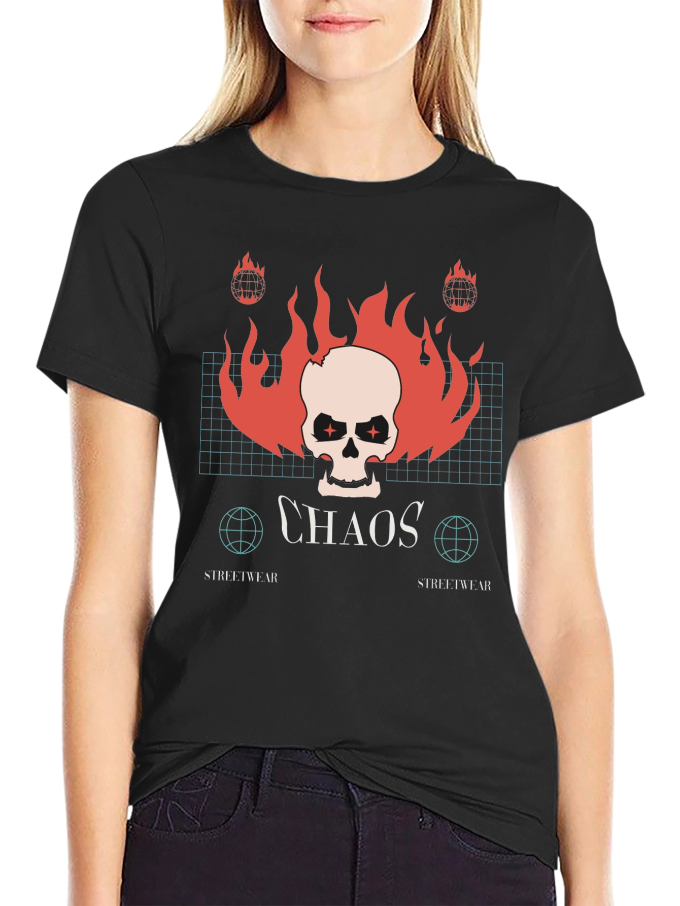 Chaos Streetwear Black Graphic Tee
