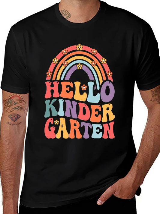 Hello Kindergarten Retro Rainbow T-Shirt