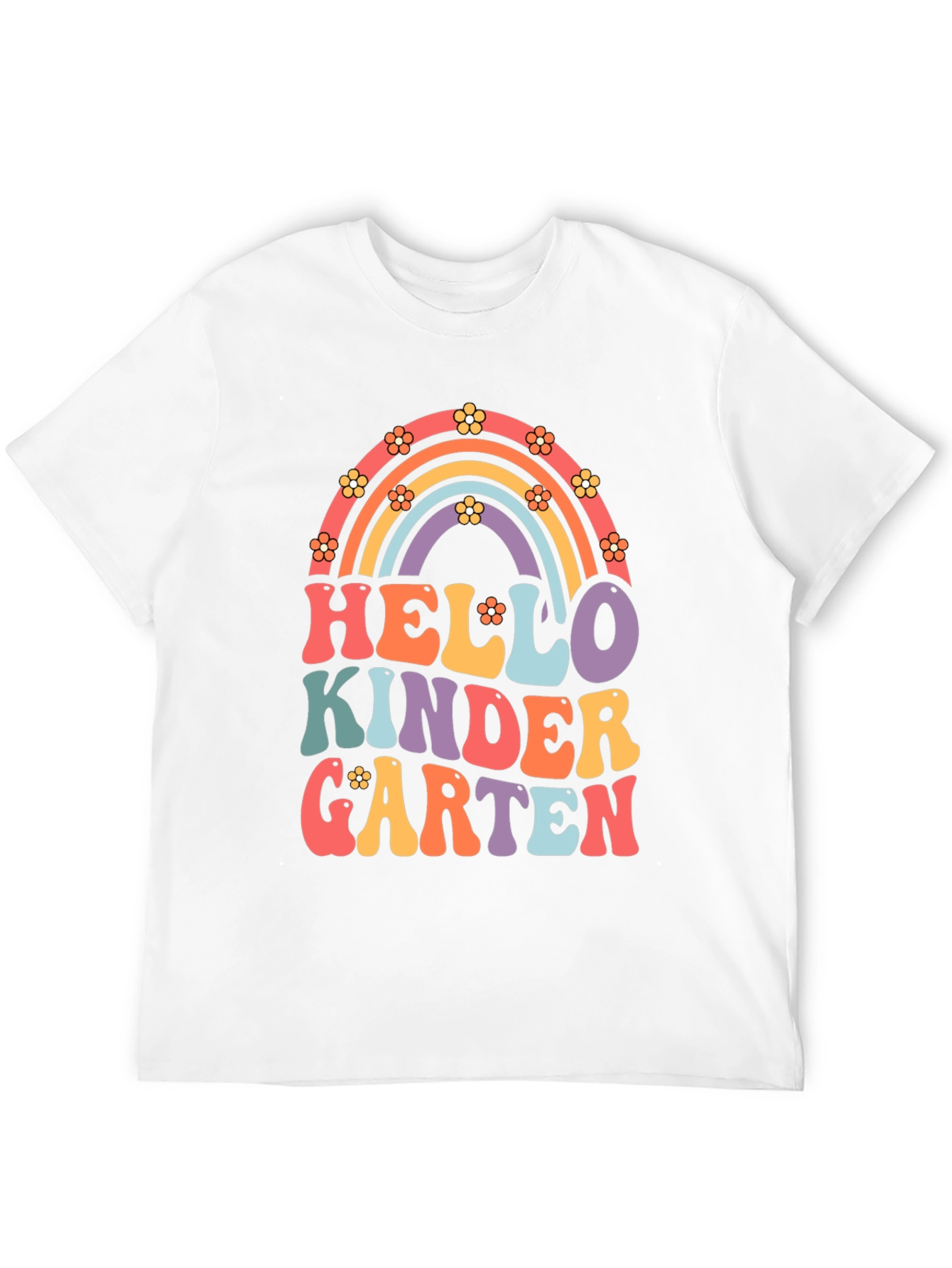 Hello Kindergarten Retro Rainbow T-Shirt