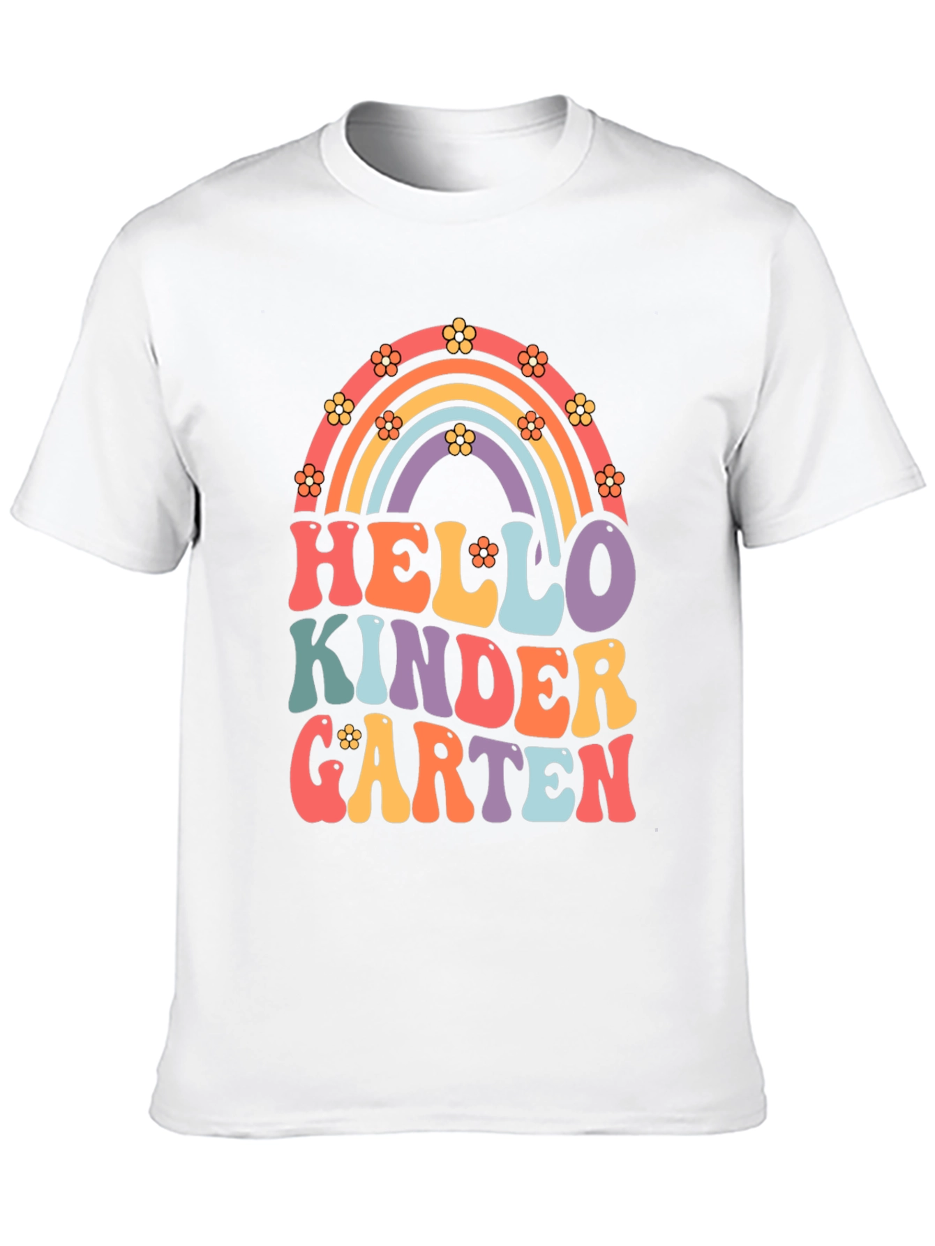 Hello Kindergarten Retro Rainbow T-Shirt