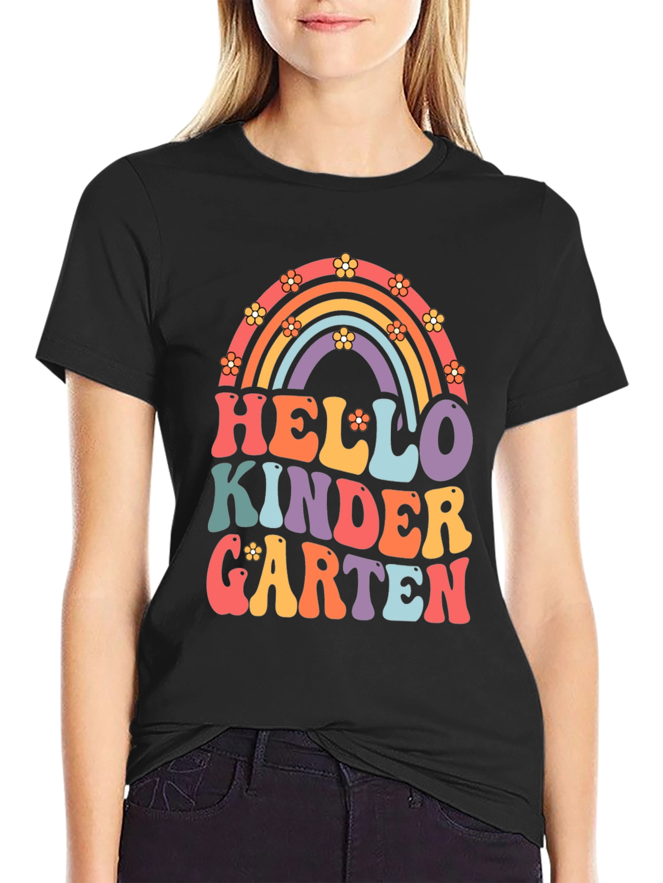 Hello Kindergarten Retro Rainbow T-Shirt
