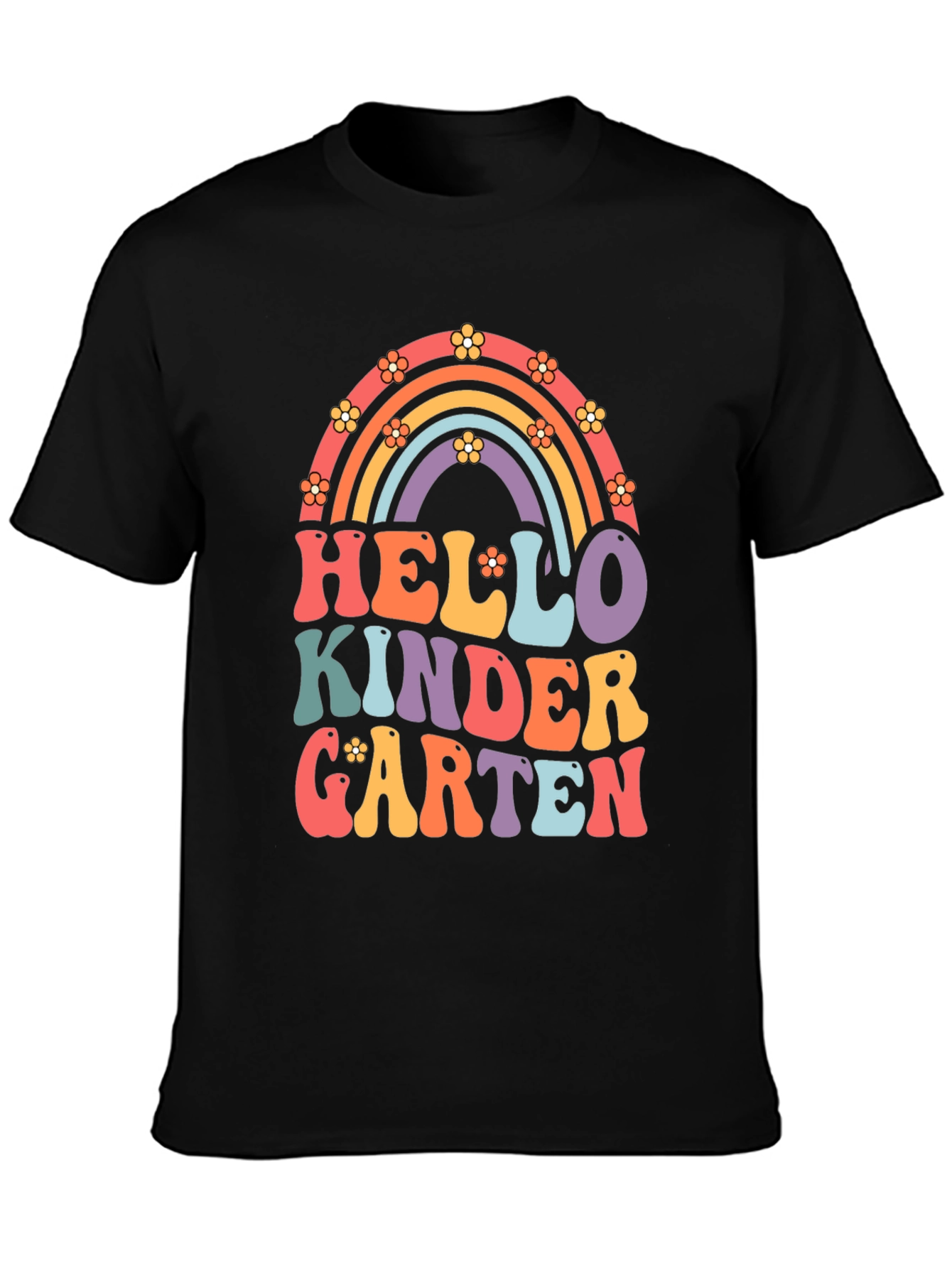 Hello Kindergarten Retro Rainbow T-Shirt