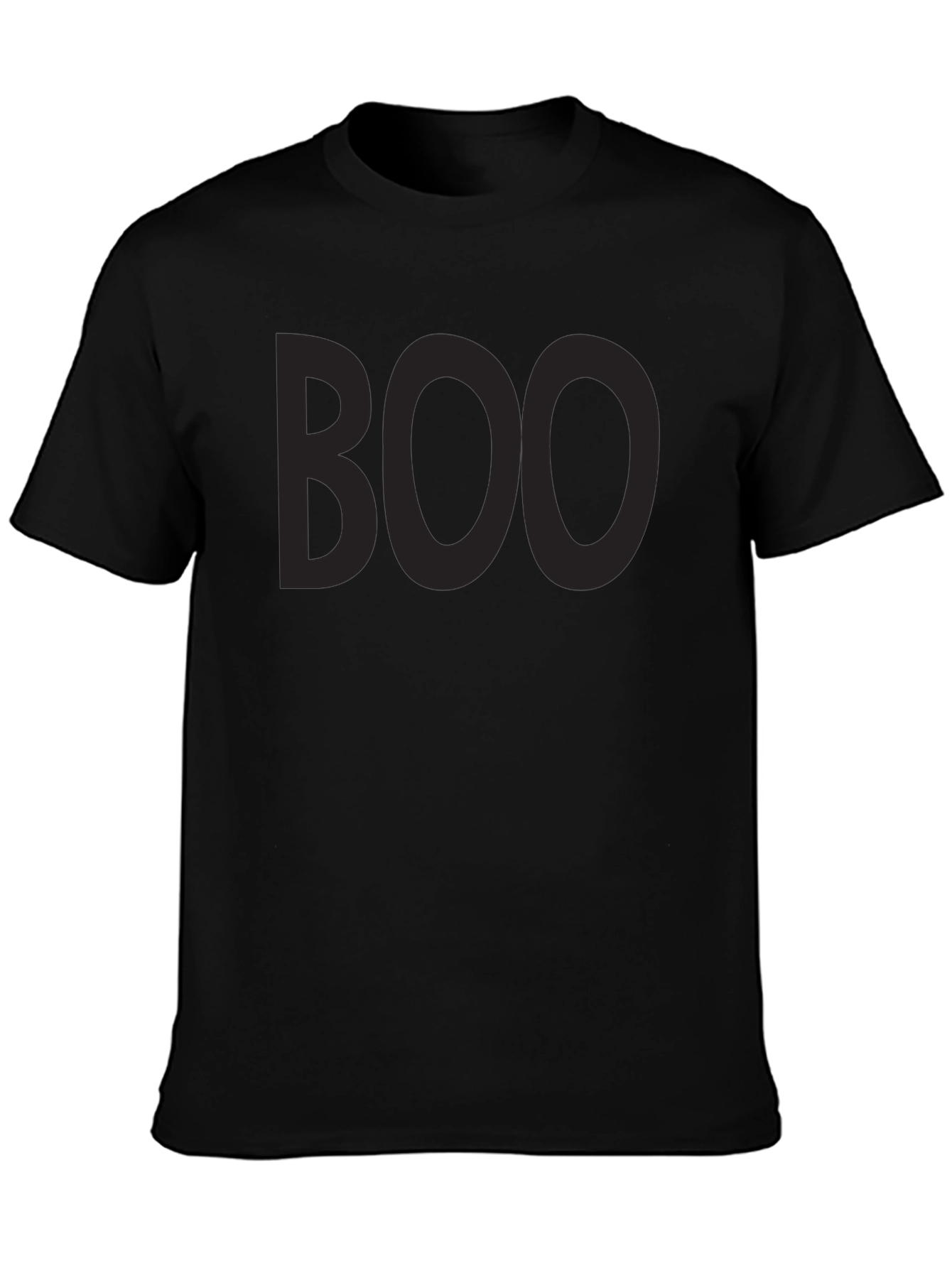 Mens Black Boo T-Shirt - Spooky Season Style