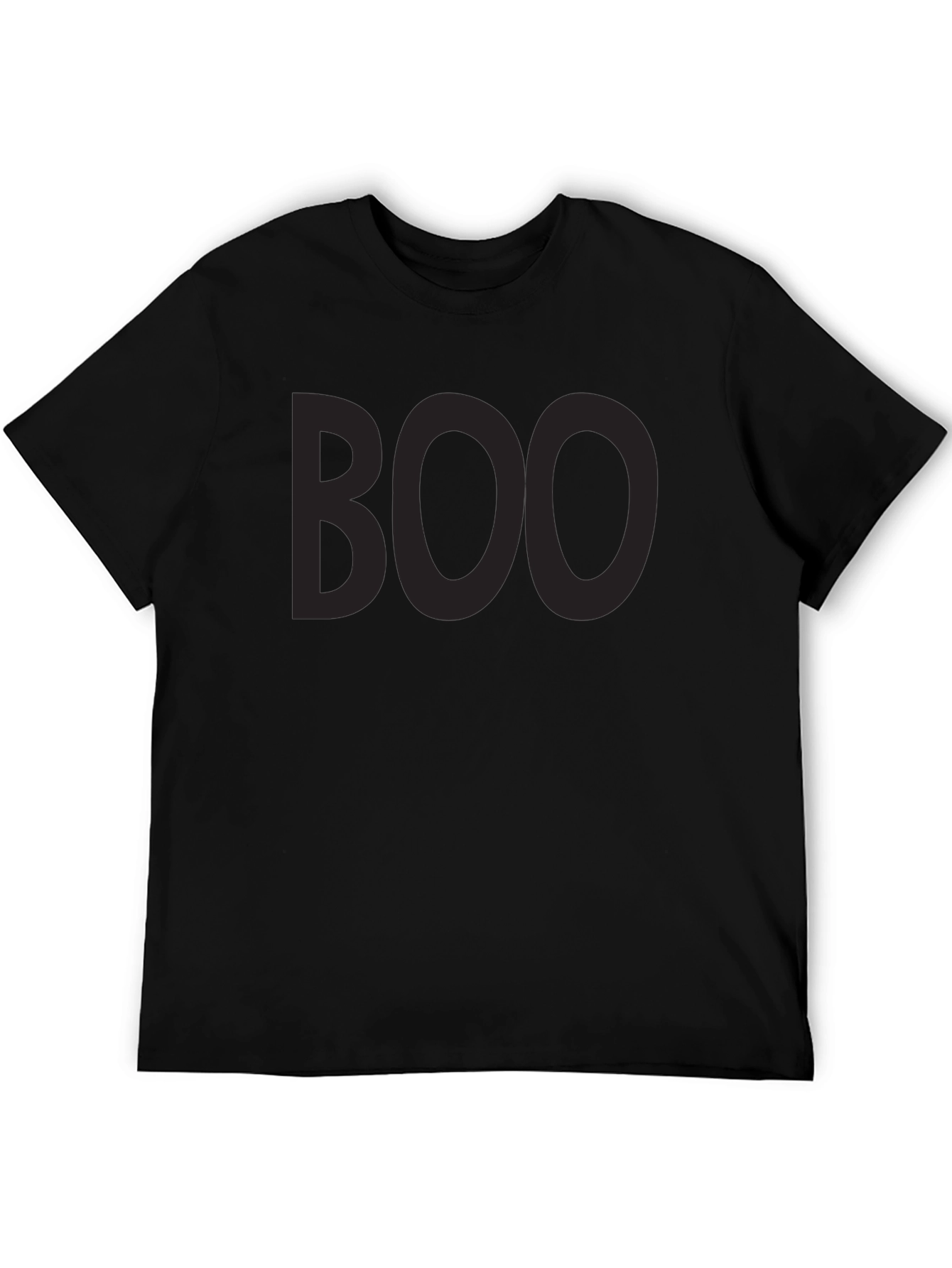 Mens Black Boo T-Shirt - Spooky Season Style
