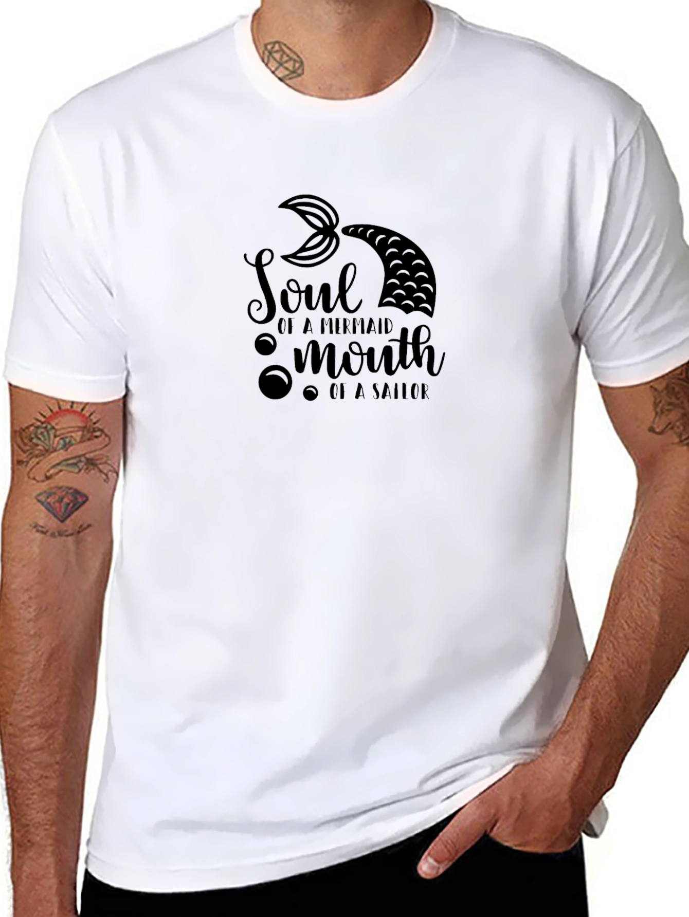 Soul of a Mermaid T-Shirt - Black Cotton Tee