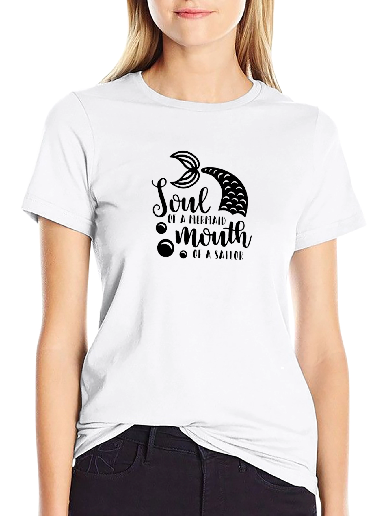 Soul of a Mermaid T-Shirt - Black Cotton Tee