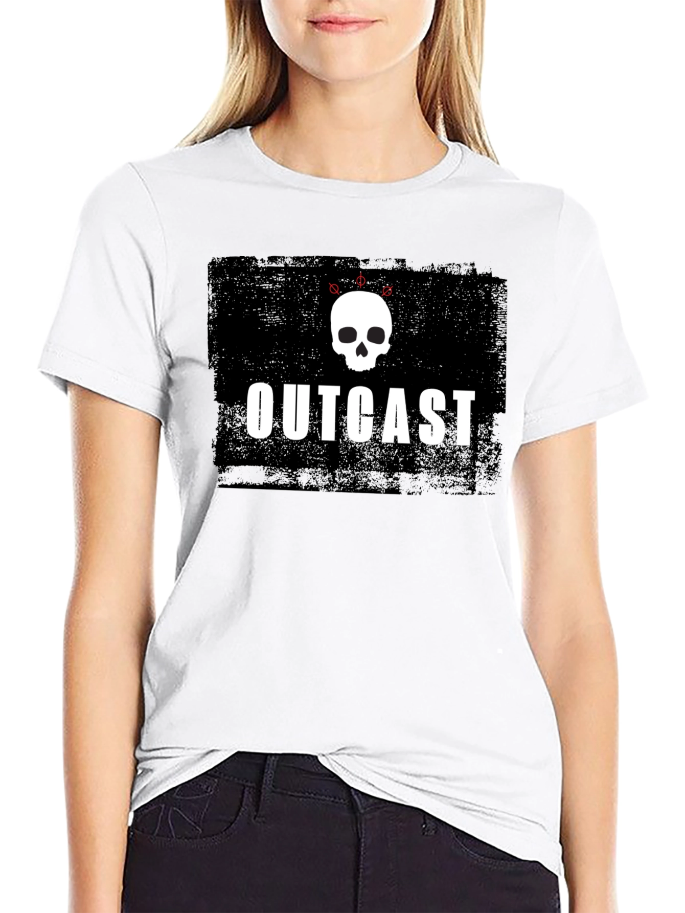 Outcast Skull Graphic Black T-Shirt
