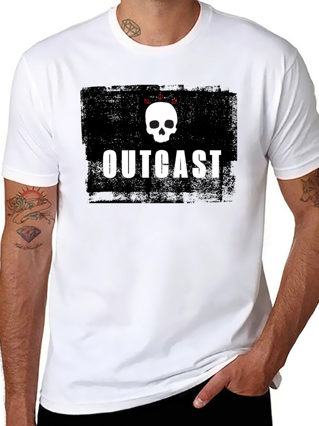 Outcast Skull Graphic Black T-Shirt