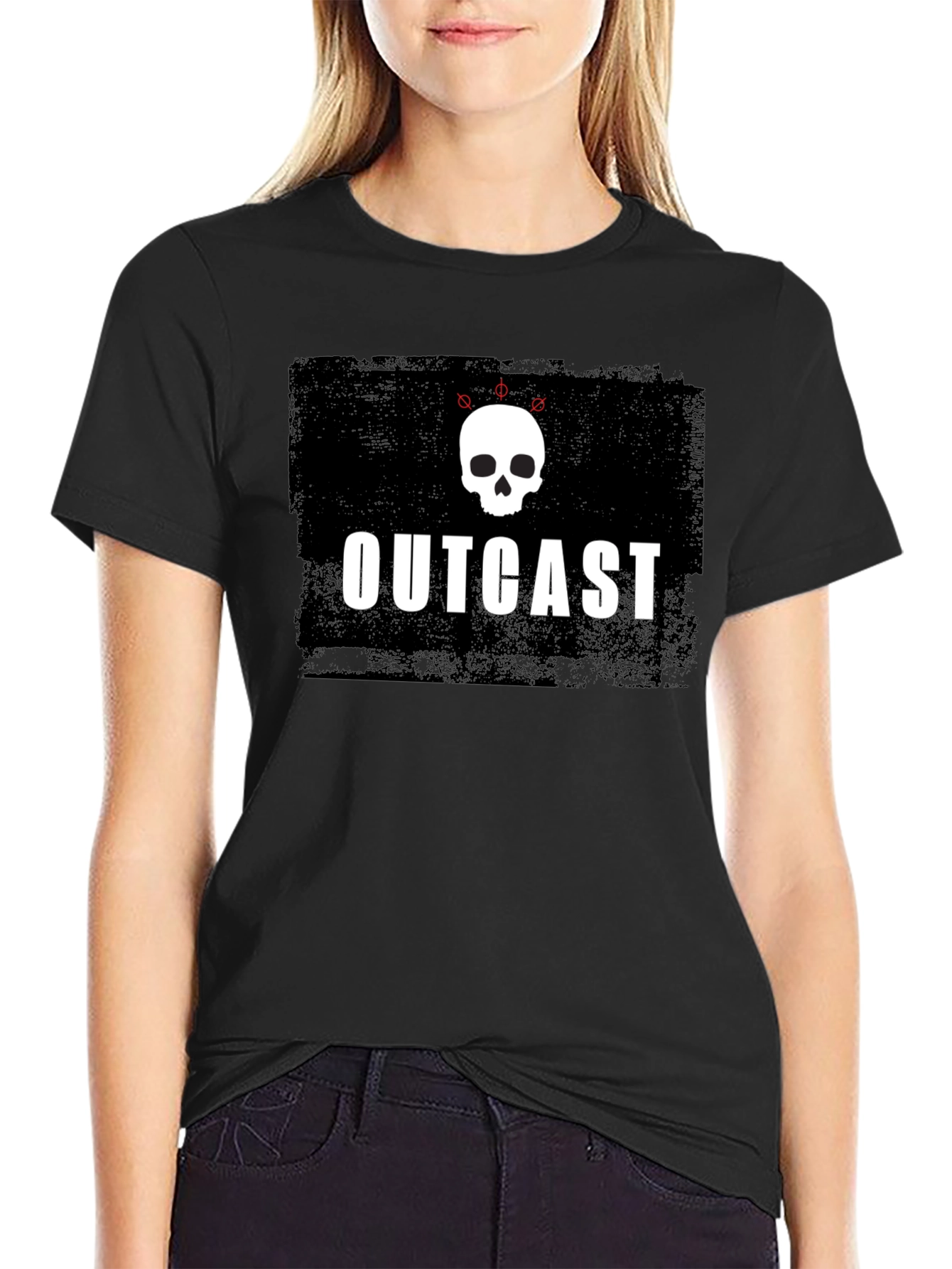 Outcast Skull Graphic Black T-Shirt