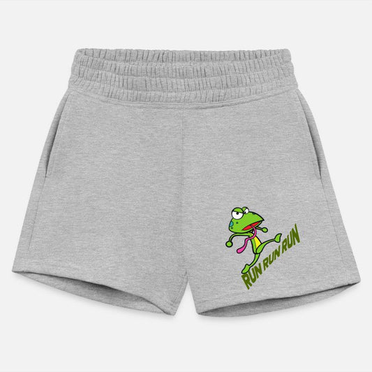 Cute frog at the beach running