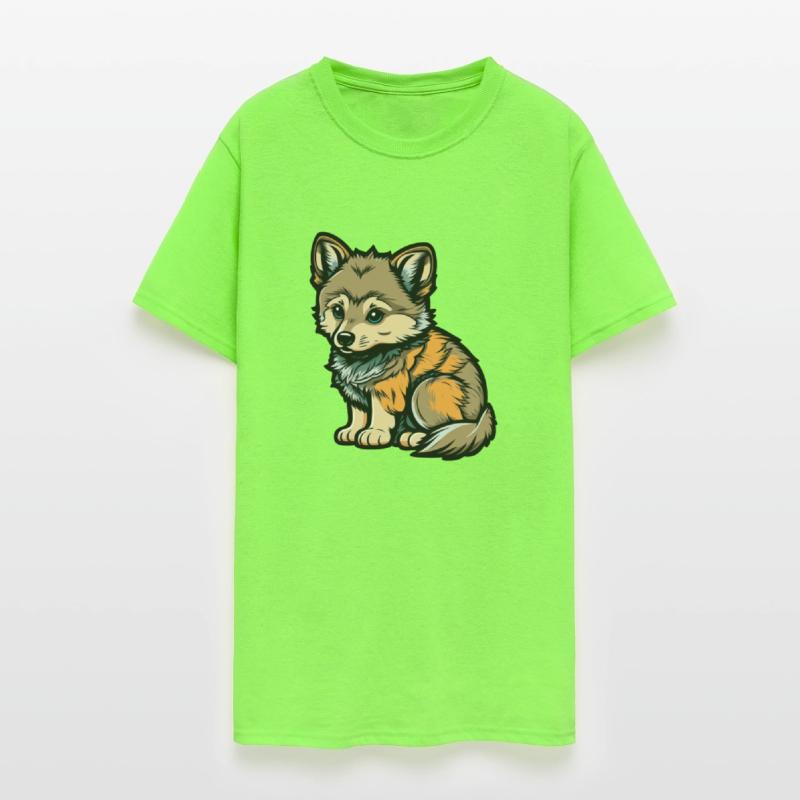 Cute wolf forest dog wild animal pack kid baby