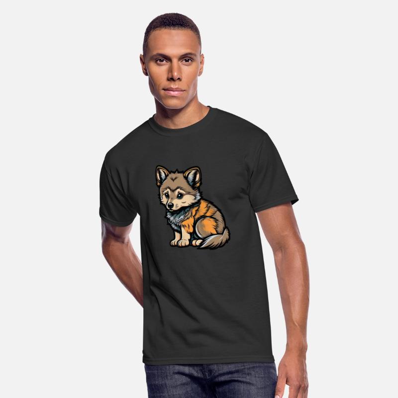 Cute wolf forest dog wild animal pack kid baby