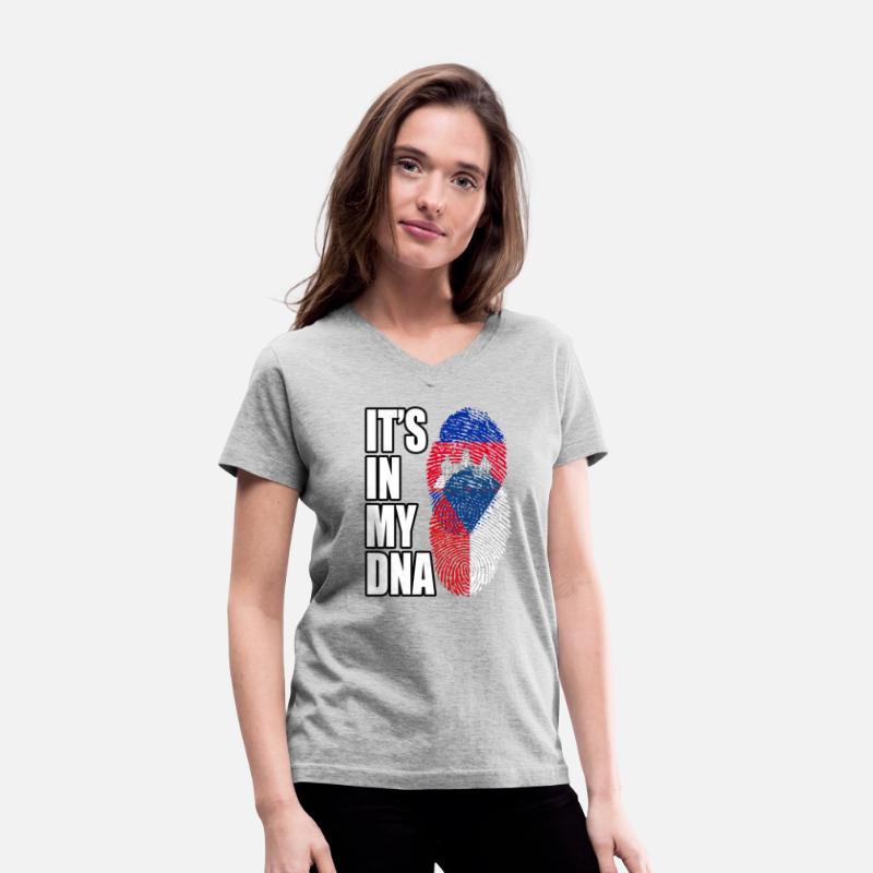 Czech And Cambodian Mix Heritage DNA Flag