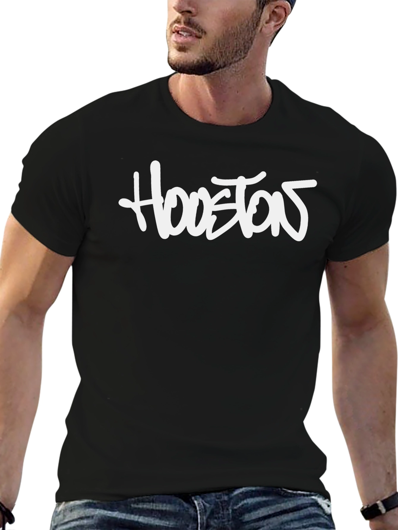 Houston Graphic Tee - Black Cotton Comfort