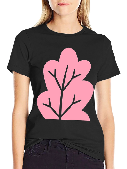 Pink Tree Graphic Black T-Shirt